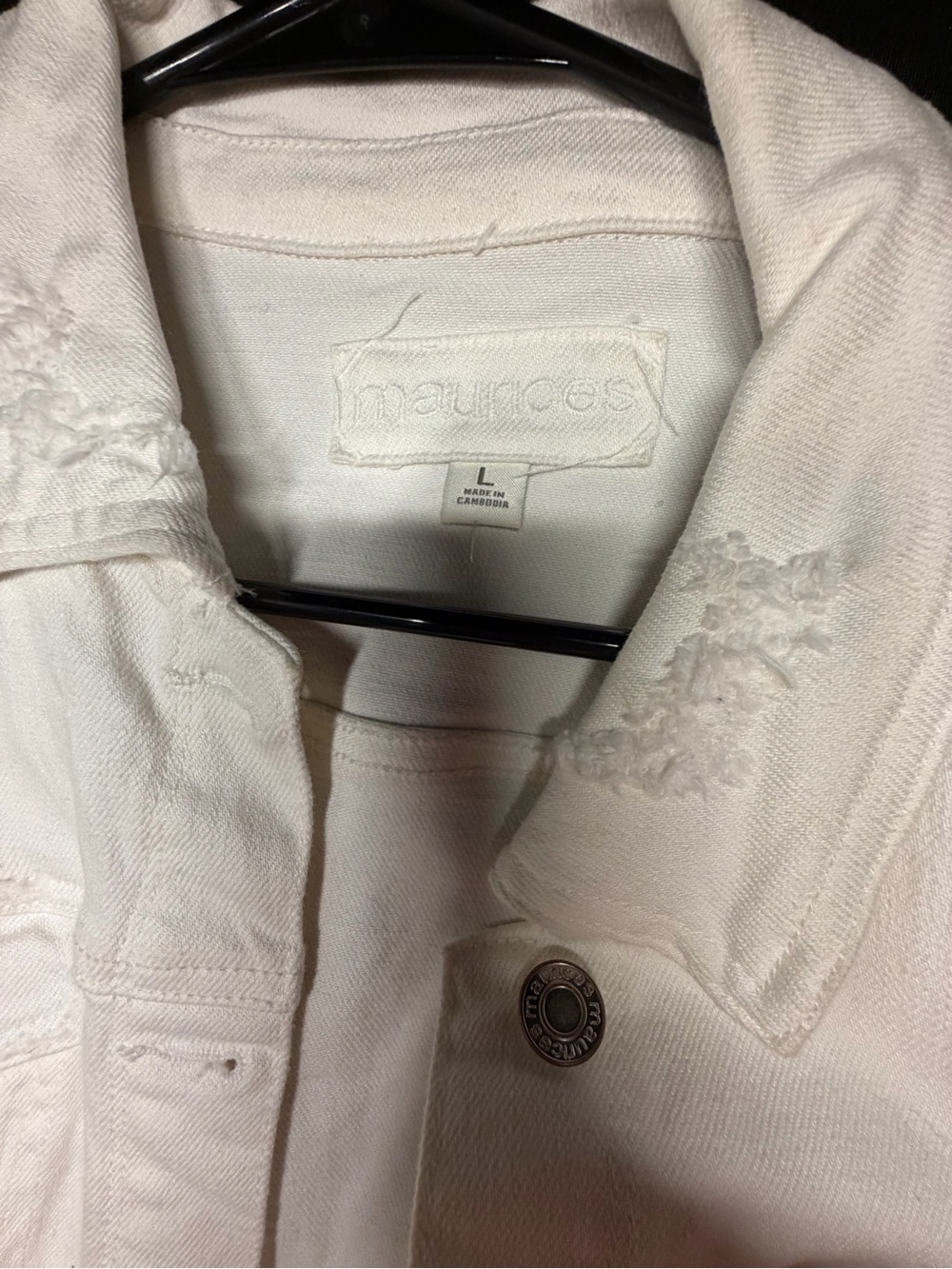 Maurices White Distressed Denim Jacket - Picture 2 of 3